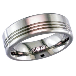 Patterned Titanium Wedding Ring (2249)